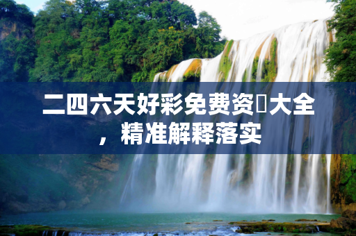 二四六天好彩免费资枓大全，精准解释落实