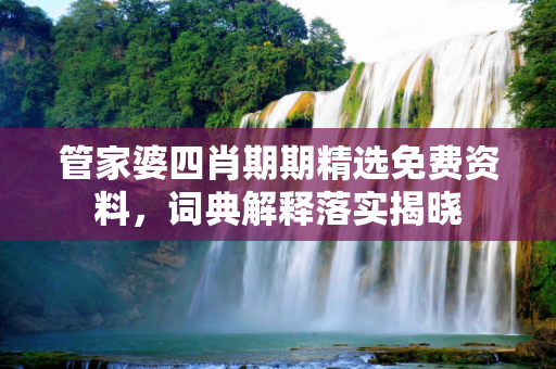 管家婆四肖期期精选免费资料，词典解释落实揭晓
