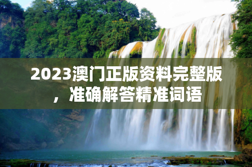 2023澳门正版资料完整版，准确解答精准词语