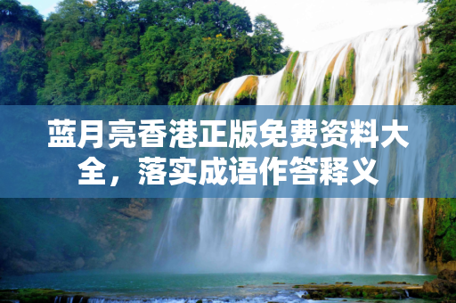 蓝月亮香港正版免费资料大全，落实成语作答释义