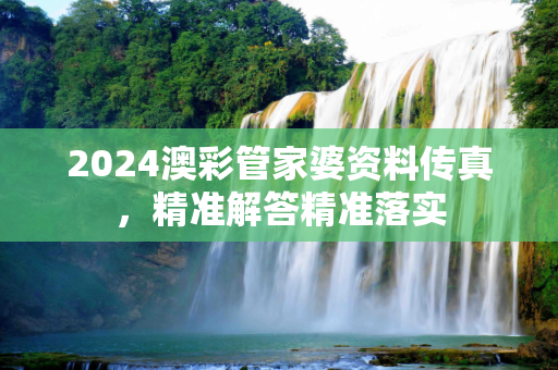 2024澳彩管家婆资料传真，精准解答精准落实