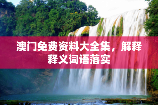 澳门免费资料大全集，解释释义词语落实