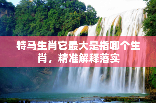 特马生肖它最大是指哪个生肖，精准解释落实