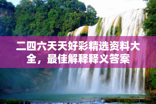 二四六天天好彩精选资料大全，最佳解释释义答案