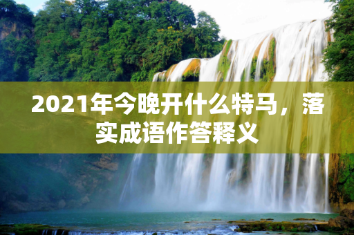 2021年今晚开什么特马，落实成语作答释义