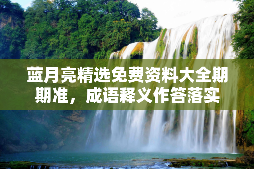 蓝月亮精选免费资料大全期期准，成语释义作答落实
