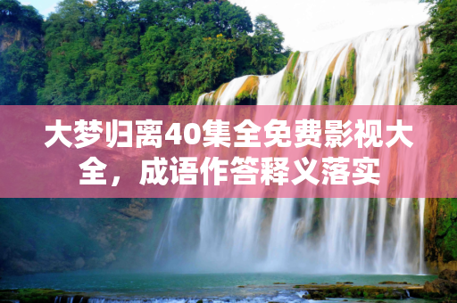 大梦归离40集全免费影视大全，成语作答释义落实