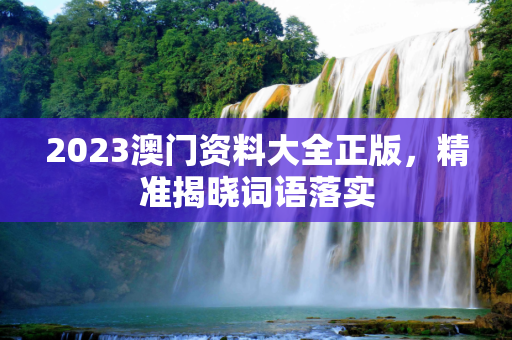2023澳门资料大全正版，精准揭晓词语落实