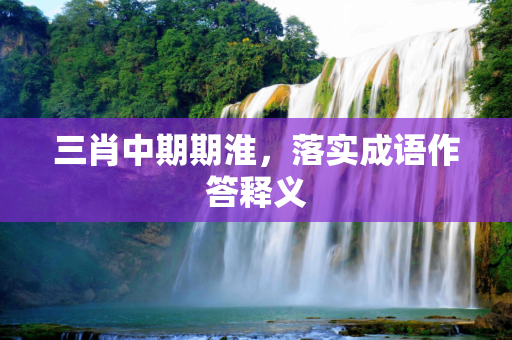 三肖中期期淮，落实成语作答释义