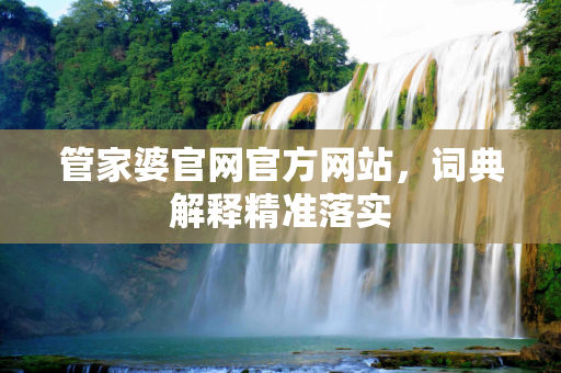 管家婆官网官方网站，词典解释精准落实