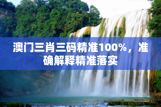 澳门三肖三码精准100%，准确解释精准落实