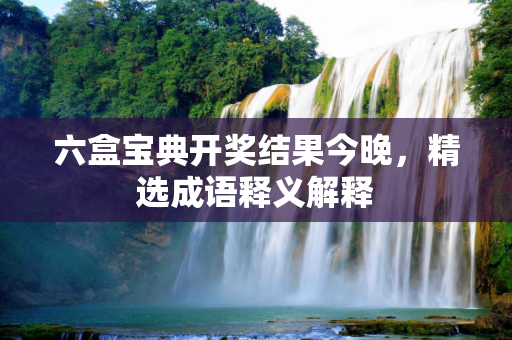 六盒宝典开奖结果今晚，精选成语释义解释