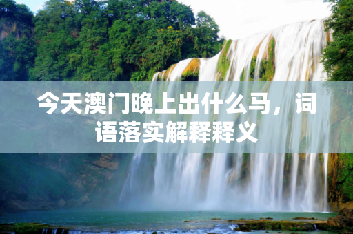 今天澳门晚上出什么马，词语落实解释释义