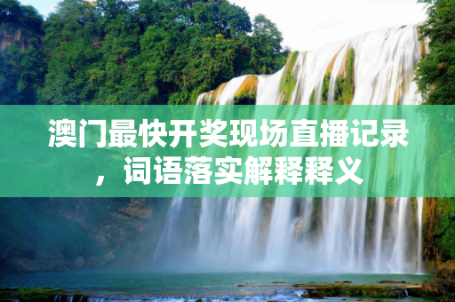 澳门最快开奖现场直播记录，词语落实解释释义