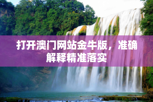 打开澳门网站金牛版，准确解释精准落实