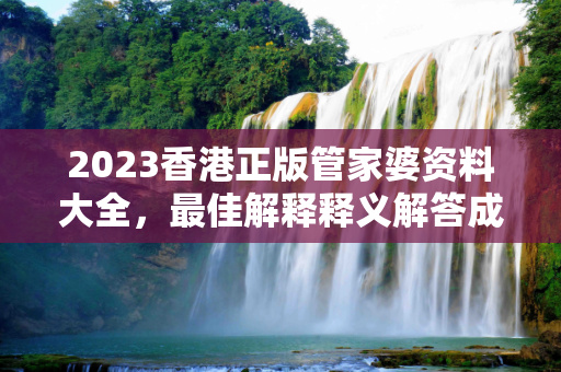2023香港正版管家婆资料大全，最佳解释释义解答成语