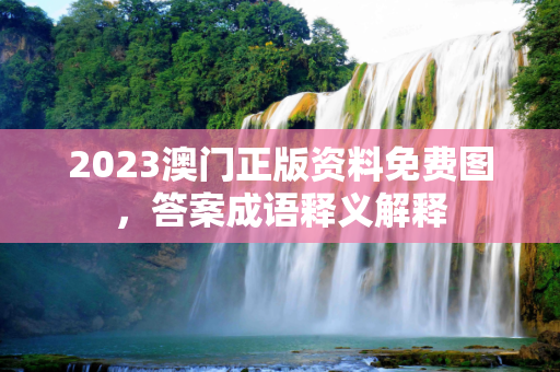 2023澳门正版资料免费图，答案成语释义解释