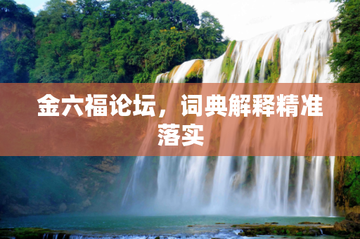 金六福论坛，词典解释精准落实