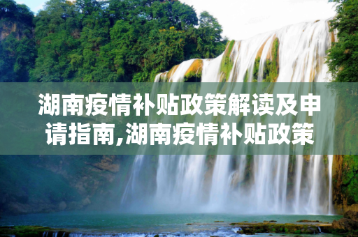 湖南疫情补贴政策解读及申请指南,湖南疫情补贴政策解读及申请指南