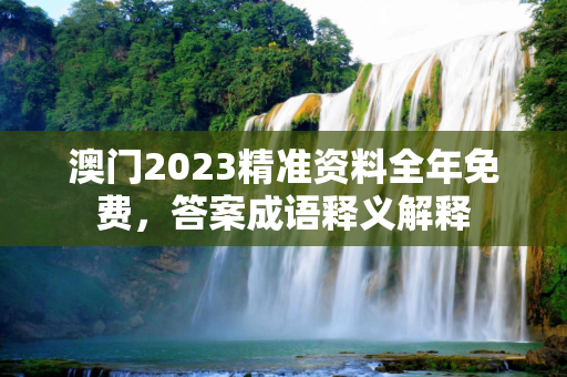 澳门2023精准资料全年免费，答案成语释义解释