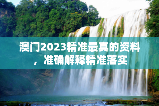 澳门2023精准最真的资料，准确解释精准落实