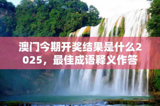 澳门今期开奖结果是什么2025，最佳成语释义作答