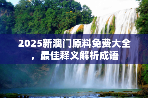 2025新澳门原料免费大全，最佳释义解析成语
