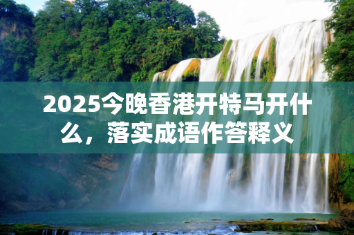 2025今晚香港开特马开什么，落实成语作答释义