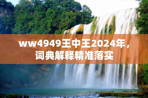 ww4949王中王2024年，词典解释精准落实