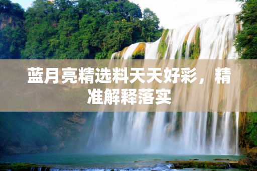 蓝月亮精选料天天好彩，精准解释落实
