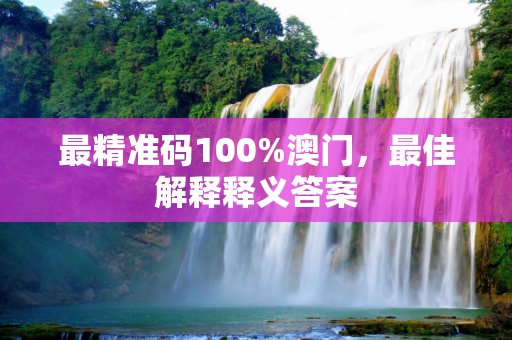 最精准码100%澳门，最佳解释释义答案