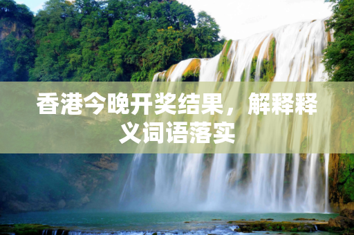 香港今晚开奖结果，解释释义词语落实