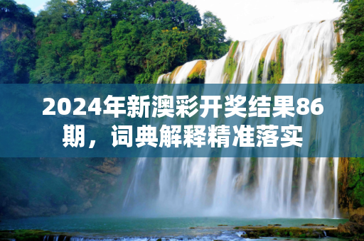 2024年新澳彩开奖结果86期，词典解释精准落实