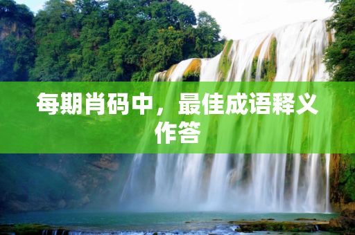 每期肖码中，最佳成语释义作答