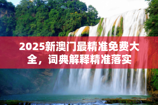 2025新澳门最精准免费大全，词典解释精准落实