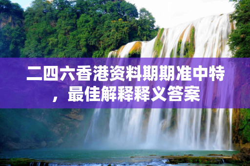 二四六香港资料期期准中特，最佳解释释义答案