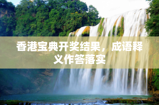 香港宝典开奖结果，成语释义作答落实