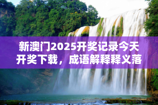 新澳门2025开奖记录今天开奖下载，成语解释释义落实