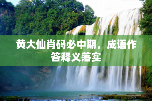 黄大仙肖码必中期，成语作答释义落实