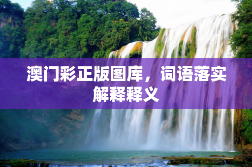 澳门彩正版图库，词语落实解释释义