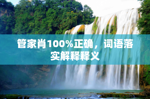 管家肖100%正确，词语落实解释释义