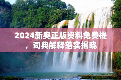 2024新奥正版资料免费提，词典解释落实揭晓