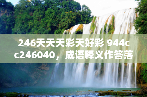 246天天天彩天好彩 944cc246040，成语释义作答落实