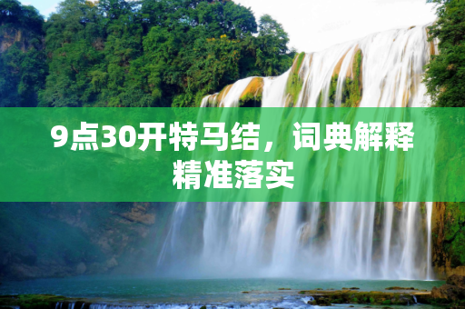 9点30开特马结，词典解释精准落实