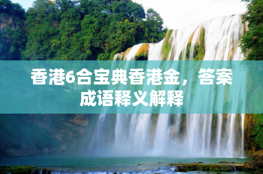 香港6合宝典香港金，答案成语释义解释