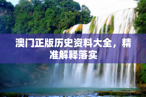 澳门正版历史资料大全，精准解释落实