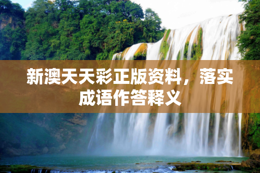 新澳天天彩正版资料，落实成语作答释义