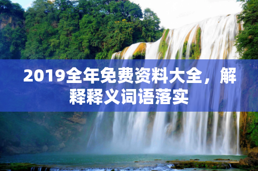 2019全年免费资料大全，解释释义词语落实