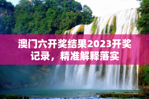 澳门六开奖结果2023开奖记录，精准解释落实