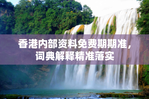 香港内部资料免费期期准，词典解释精准落实